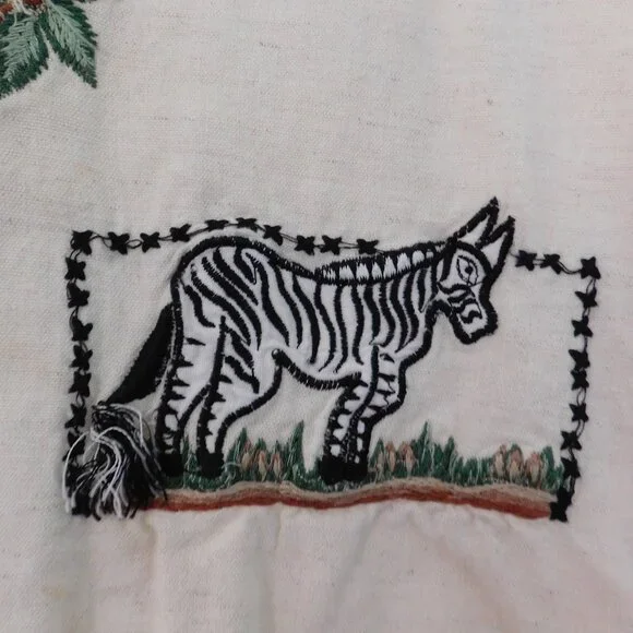 Vintage Keren Hart‎ Zebra Elephant Giraffe Vest Cotton Teacher Size Large - Picture 4 of 7